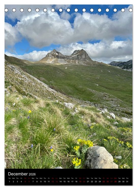 Produktbild: Durmitor &mdash; Majestic Peaks of Montenegro (Desk Calendar 2026 DIN A5 portrait), CALVENDO 12 Month DeskCalendar