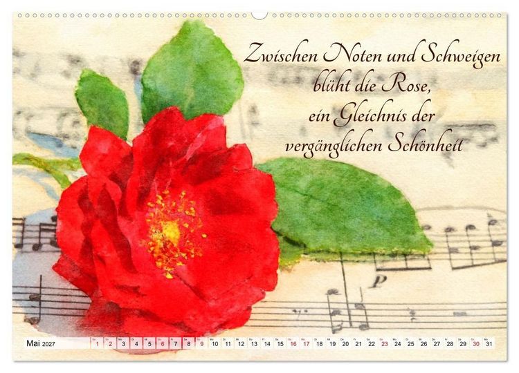Produktbild: Rosentr&auml;ume im Aquarellstil (Wandkalender 2027 DIN A2 quer), CALVENDO Monatskalender