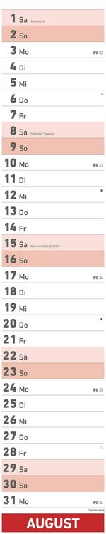 Superplaner 2026 - Streifenkalender 17x85 cm - mit Ringbindung - viel Platz für Notizen - Langplaner - Wandkalender - Küchenkalender - Alpha Edition
