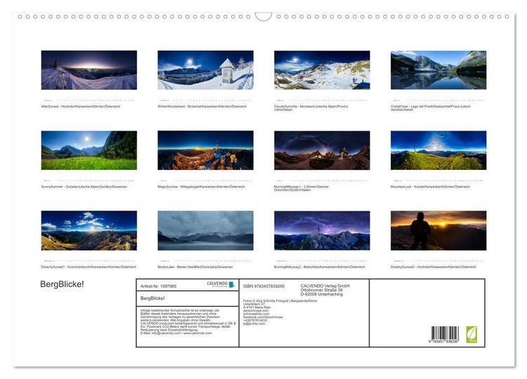 Produktbild: BergBlicke! (Wandkalender 2026 DIN A2 quer), CALVENDO Monatskalender