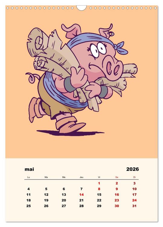Produktbild: Les petits animaux pirates (Calendrier mural 2026 DIN A3 horizontal), CALVENDO calendrier mensuel
