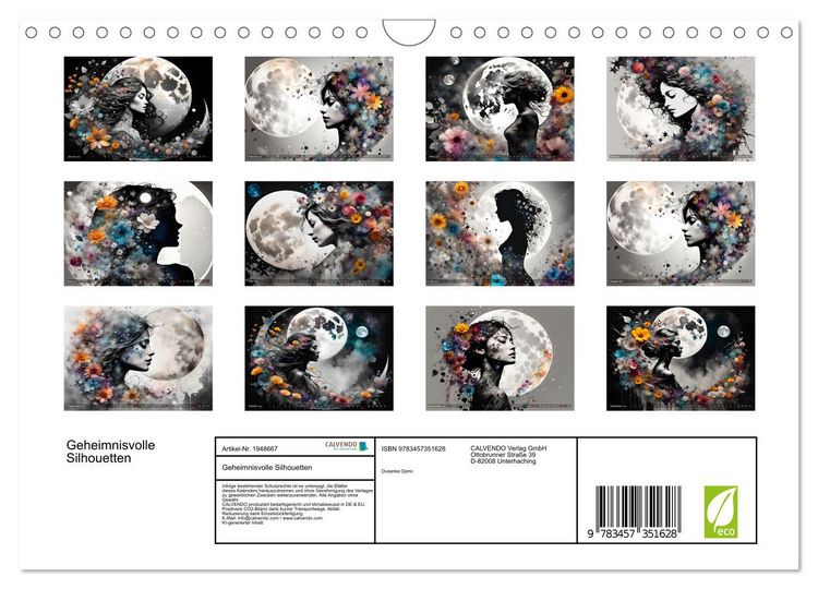 Produktbild: Geheimnisvolle Silhouetten (Wandkalender 2026 DIN A4 quer), CALVENDO Monatskalender