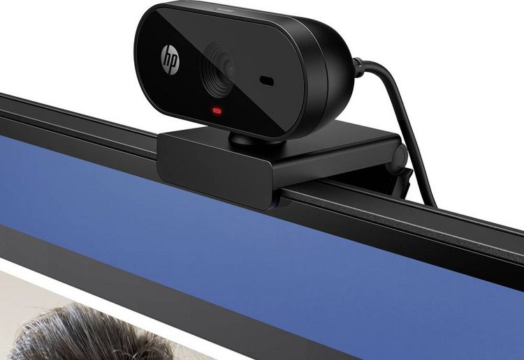 Produktbild: HP 320 Full HD-Webcam 1920 x 1080 Pixel Mikrofon, Klemm-Halterung