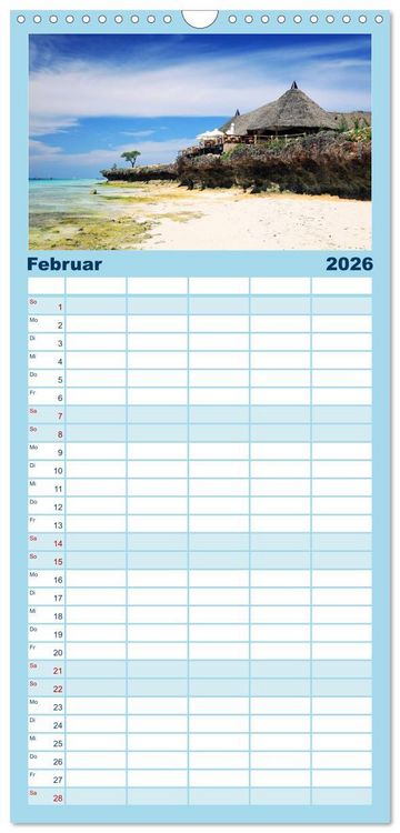 Produktbild: Familienplaner 2026 - Sansibar mit 5 Spalten (Wandkalender, 21 x 45 cm) CALVENDO
