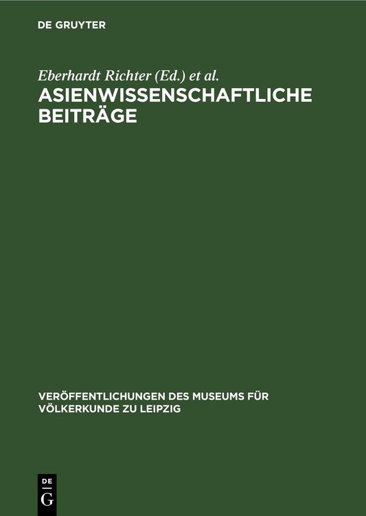 Produktbild: Asienwissenschaftliche Beitr&auml;ge