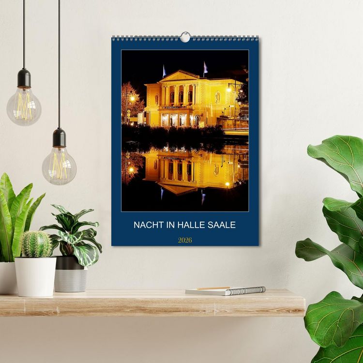Produktbild: NACHT IN HALLE SAALE (Wandkalender 2026 DIN A3 hoch), CALVENDO Monatskalender