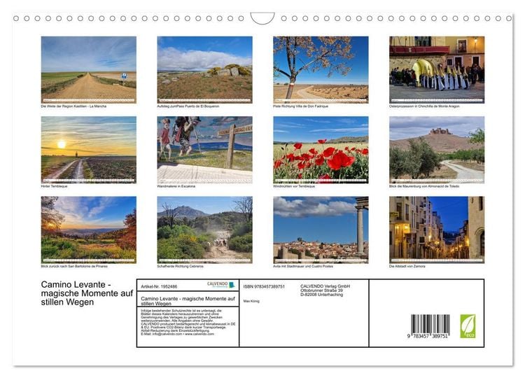 Produktbild: Camino Levante - magische Momente auf stillen Wegen (Wandkalender 2026 DIN A3 quer), CALVENDO Monatskalender