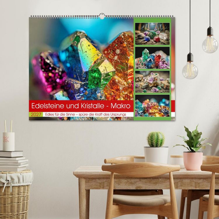 Produktbild: Edelsteine und Kristalle - Makro (Wandkalender 2027 DIN A2 quer), CALVENDO Monatskalender