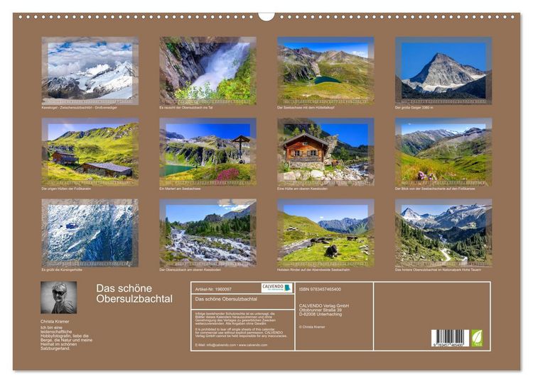 Produktbild: Das sch&ouml;ne Obersulzbachtal (Wandkalender 2026 DIN A2 quer), CALVENDO Monatskalender