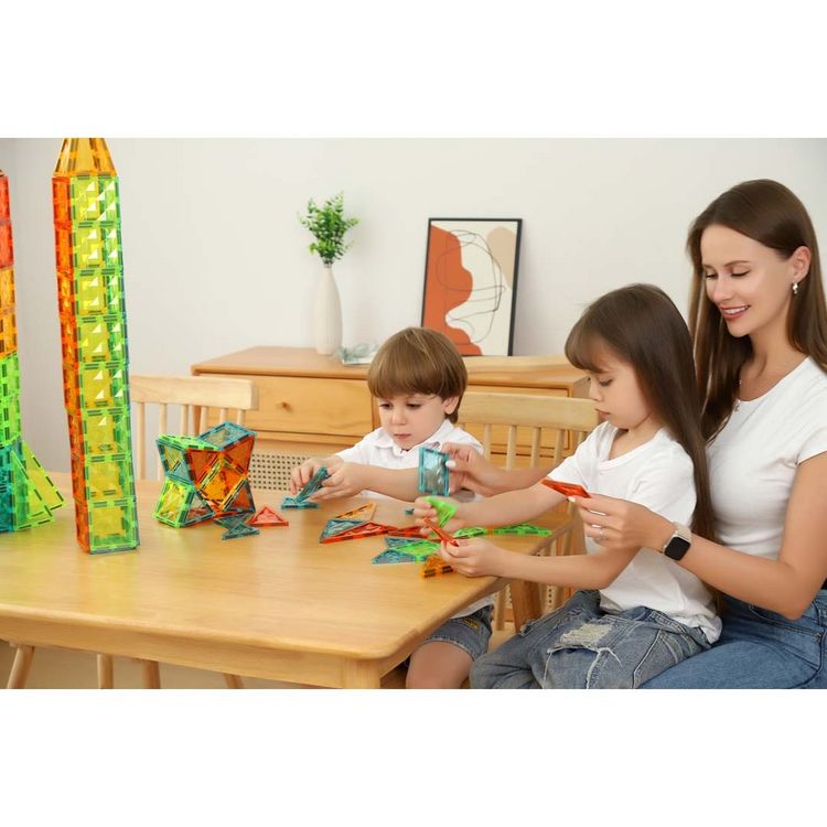 Produktbild: Geomag 507101 - Geomag Magnetic Tiles Gems 32, 2D/3D Konstruktion, Lernspielzeug