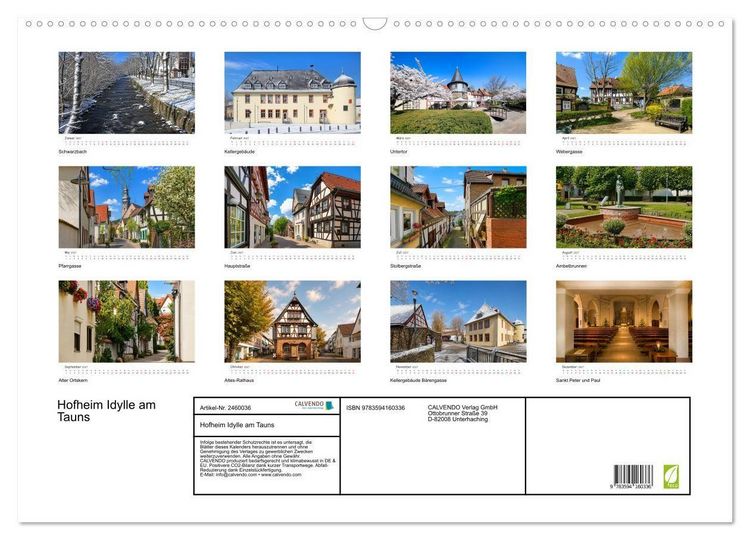 Produktbild: Hofheim Idylle am Tauns (Wandkalender 2027 DIN A2 quer), CALVENDO Monatskalender