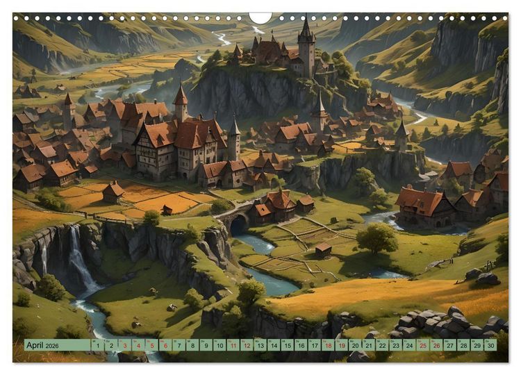 Produktbild: Mittelalterliche St&auml;dte und Burgen (Wandkalender 2026 DIN A3 quer), CALVENDO Monatskalender