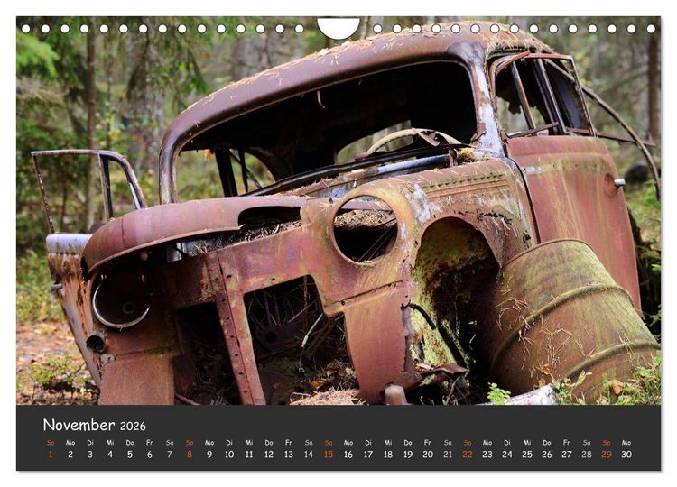 Produktbild: BILKYRKOG&Aring;RDEN Der Autofriedhof im Kyrk&ouml; Mosse (Wandkalender 2026 DIN A4 quer), CALVENDO Monatskalender
