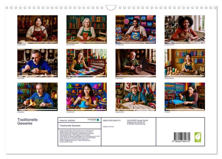 Produktbild: Traditionelle Gewerke (Wandkalender 2026 DIN A3 quer), CALVENDO Monatskalender