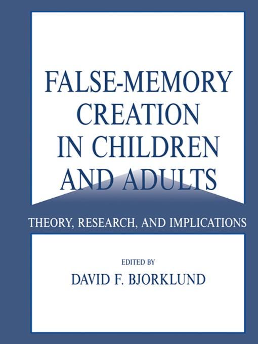 Produktbild: False-memory Creation in Children and Adults