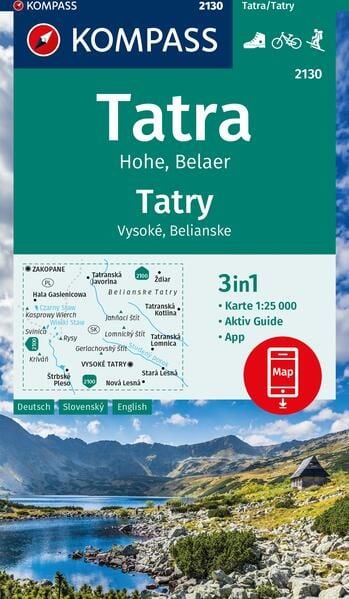 Produktbild: KOMPASS Wanderkarte 2130 Tatra Hohe, Belaer / Tatry, Vysok&eacute;,