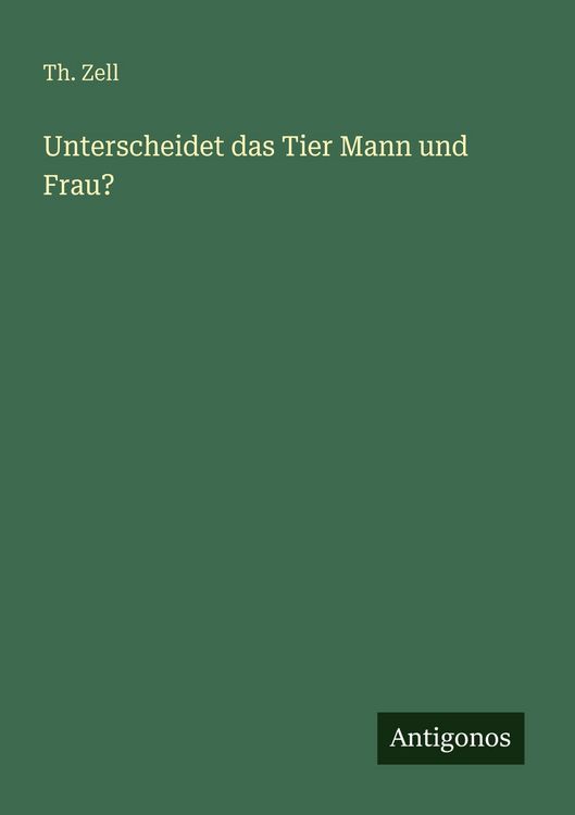 Produktbild: Unterscheidet das Tier Mann und Frau?