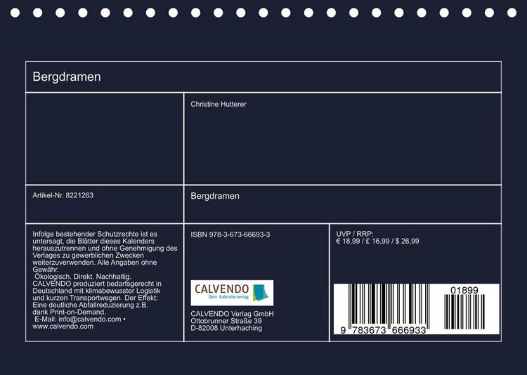 Produktbild: Bergdramen (Tischkalender 2022 DIN A5 quer)