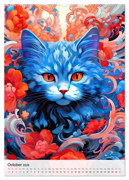 Produktbild: Feline Zen (High Quality Premium Wall Calendar 2026 DIN A2 portrait),CALVENDO 12 Month Wall Calendar
