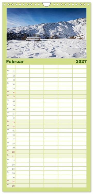 Produktbild: Familienplaner 2027 - Ultental - Ein Jahr in Bildern mit 5 Spalten (Wandkalender, 21 x 45 cm) CALVENDO
