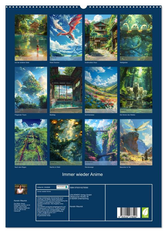 Produktbild: Immer wieder Anime (hochwertiger Premium Wandkalender 2026 DIN A2 hoch), Kunstdruck in Hochglanz