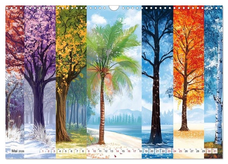 Produktbild: Landschaften in bunten Fragmenten (Wandkalender 2026 DIN A3 quer), CALVENDO Monatskalender