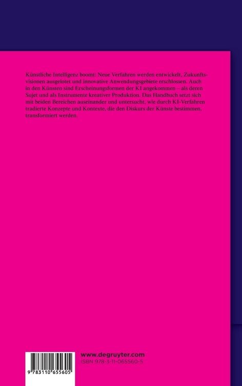 Produktbild: Handbuch K&uuml;nstliche Intelligenz und die K&uuml;nste