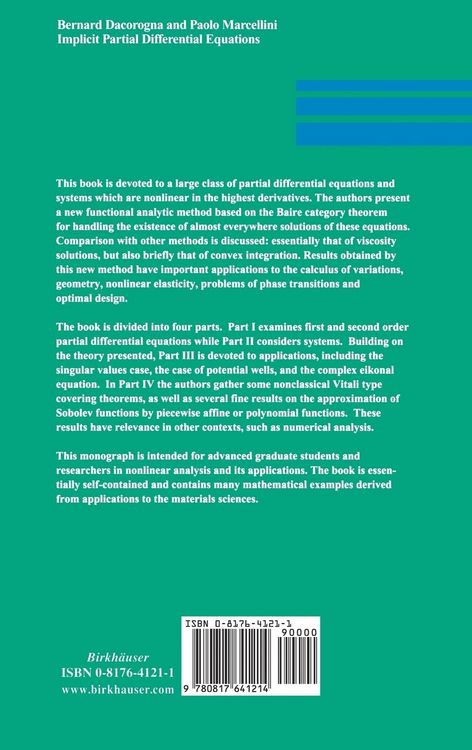 Produktbild: Implicit Partial Differential Equations