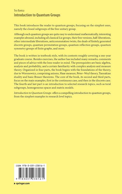 Produktbild: Introduction to Quantum Groups
