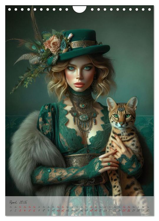 Produktbild: Eleganz der Exotik - Femme Fatale im Boh&egrave;me-Chic mit tierischen Begleitern (Wandkalender 2026 DIN A4 hoch), CALVENDO Monatskalender