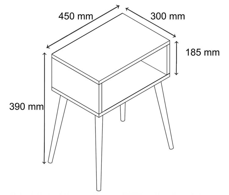 Produktbild: Holz Retro Nachttisch Beistelltisch Singol M