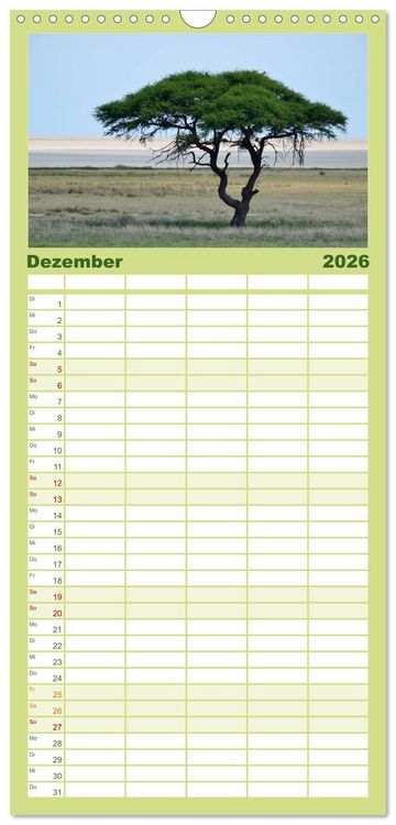 Produktbild: Familienplaner 2026 - Namibia mit 5 Spalten (Wandkalender, 21 x 45 cm) CALVENDO
