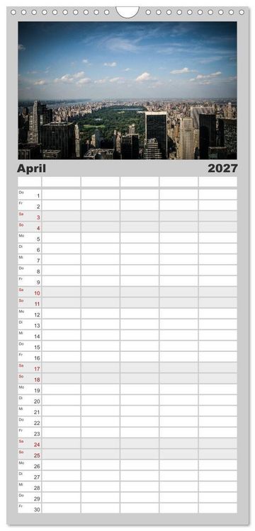 Produktbild: Familienplaner 2027 - New York Shoots mit 5 Spalten (Wandkalender, 21 x 45 cm) CALVENDO