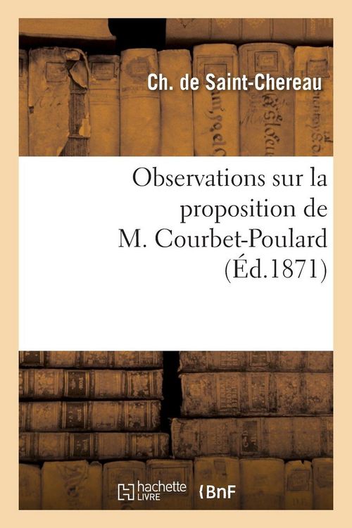 Produktbild: Observations sur la proposition de M. Courbet-Poulard