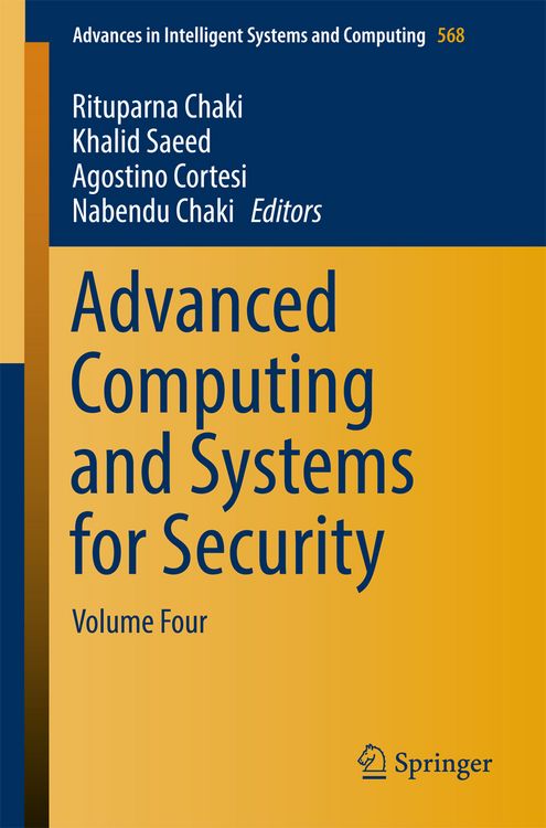 Produktbild: Advanced Computing and Systems for Security