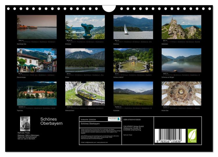 Produktbild: Sch&ouml;nes Oberbayern (Wandkalender 2026 DIN A4 quer), CALVENDO Monatskalender