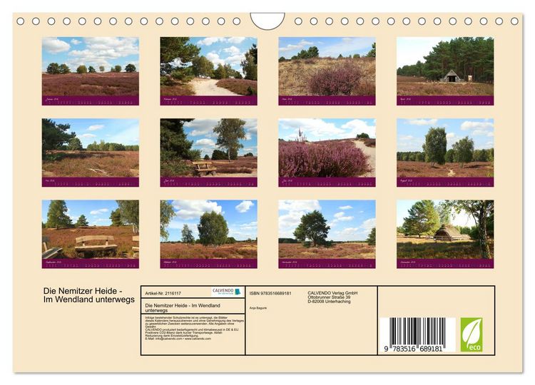 Produktbild: Die Nemitzer Heide - Im Wendland unterwegs (Wandkalender 2026 DIN A4 quer), CALVENDO Monatskalender
