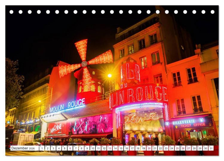 Produktbild: Geliebtes Paris - Ein Bilderbogen aus der Stadt der Liebe (Tischkalender 2026 DIN A5 quer), CALVENDO Monatskalender