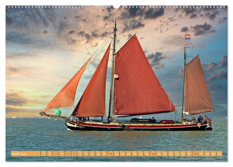 Produktbild: Segeln im Sonnenuntergang (Wandkalender 2026 DIN A2 quer), CALVENDO Monatskalender