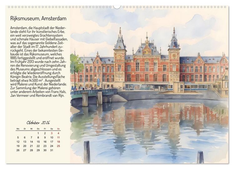 Produktbild: Romantische Reise durch die Niederlande (hochwertiger Premium Wandkalender 2026 DIN A2 quer), Kunstdruck in Hochglanz
