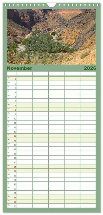 Produktbild: Familienplaner 2026 - Unterwegs im Weihrauchland Oman mit 5 Spalten (Wandkalender, 21 x 45 cm) CALVENDO