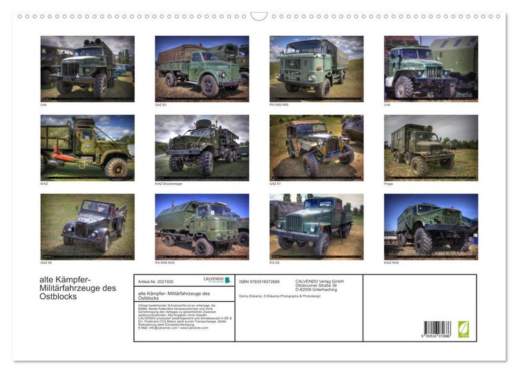 Produktbild: alte K&auml;mpfer- Milit&auml;rfahrzeuge des Ostblocks (Wandkalender 2026 DIN A2 quer), CALVENDO Monatskalender