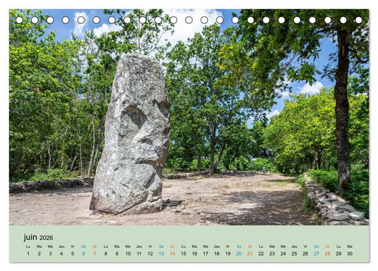 Produktbild: M&eacute;galithes myst&eacute;rieux (Calendrier de bureau 2026 DIN A5 vertical), CALVENDO calendrier mensuel
