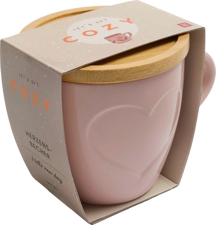Produktbild: COZY Tasse mit Bambusdeckel (rosa)