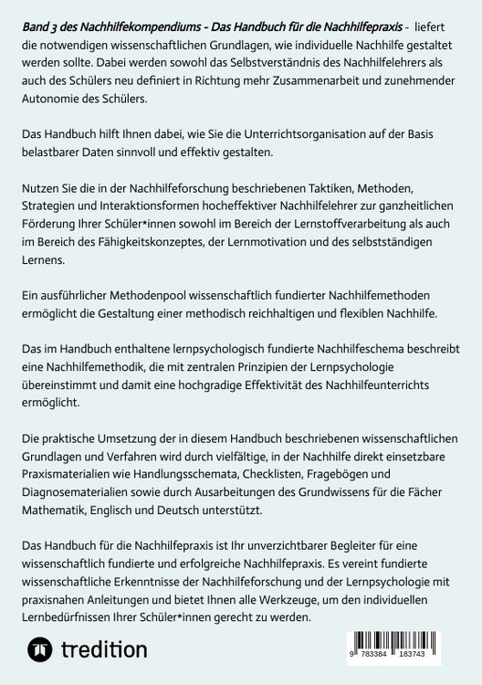 Produktbild: Das Nachhilfekompendium Band 3 - Das Handbuch f&uuml;r die Nachhilfepraxis