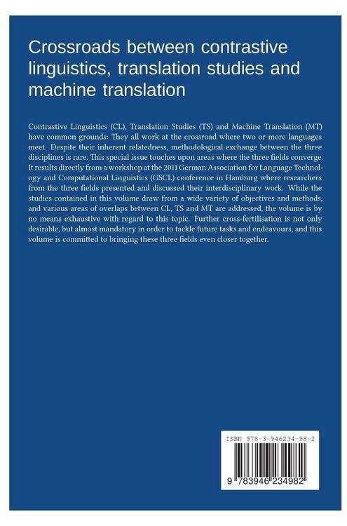 Produktbild: Crossroads between Contrastive Linguistics, Translation Studies and Machine Translation