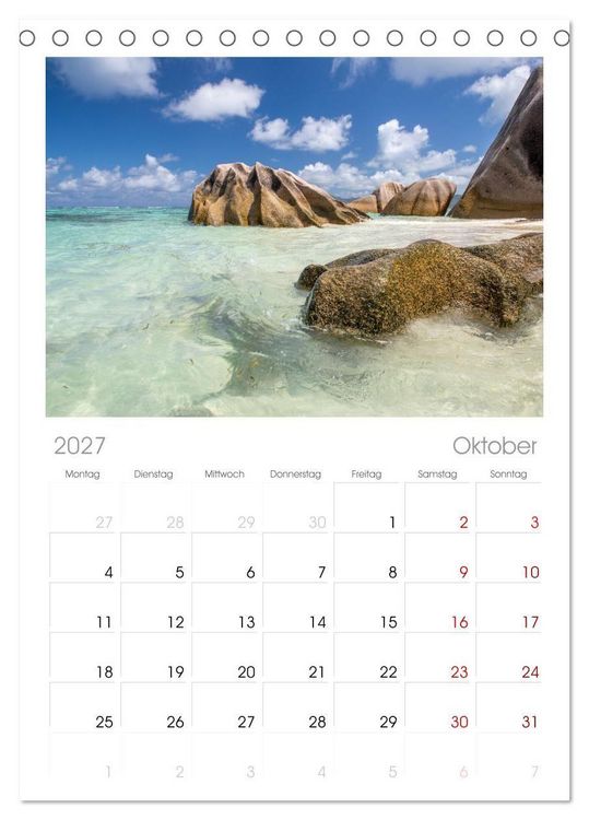 Produktbild: Tischplaner 2027 - Seychellen - Trauminseln im Indischen Ozean (A5 Tischkalender zum Aufstellen) CALVENDO