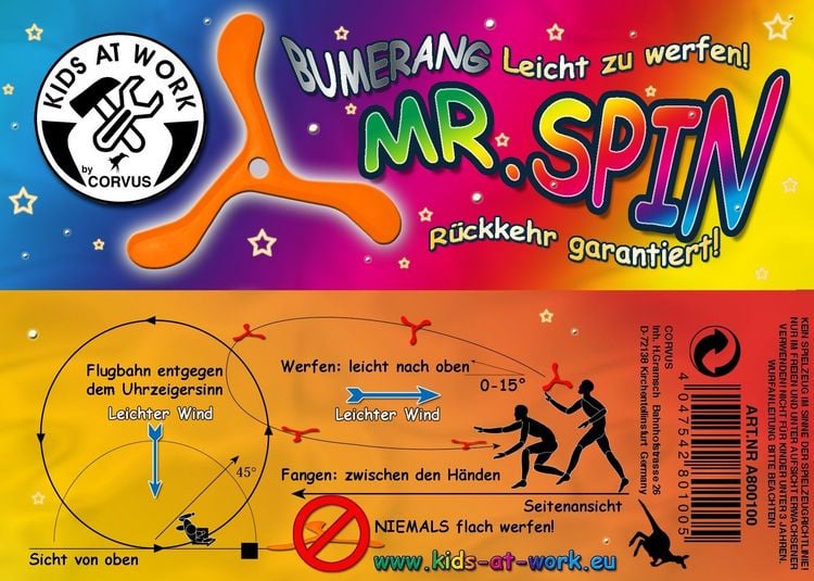 Produktbild: Corvus A800100 - BUMERANG MR. SPIN, 1 St&uuml;ck