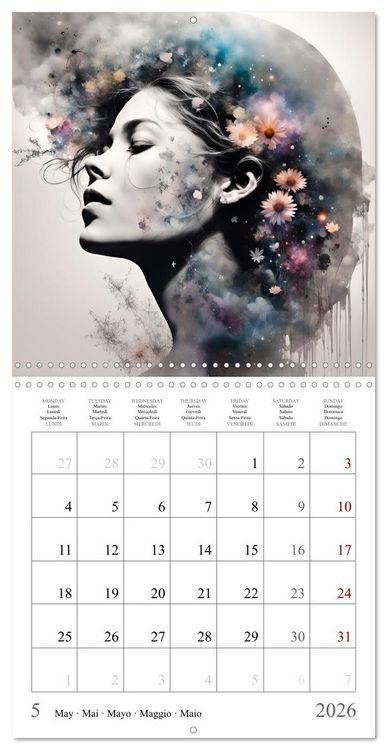 Produktbild: Silhouettes myst&eacute;rieuses (Calendrier mural carr&eacute; 2026 30x30 cm) Calendrier double avec une page pour vos prises de notes