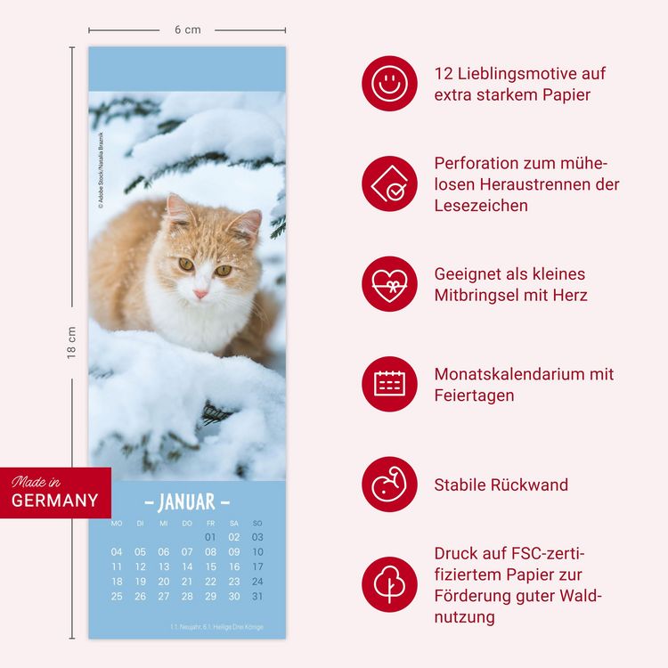 Produktbild: Katzen Lesezeichen & Kalender 2027